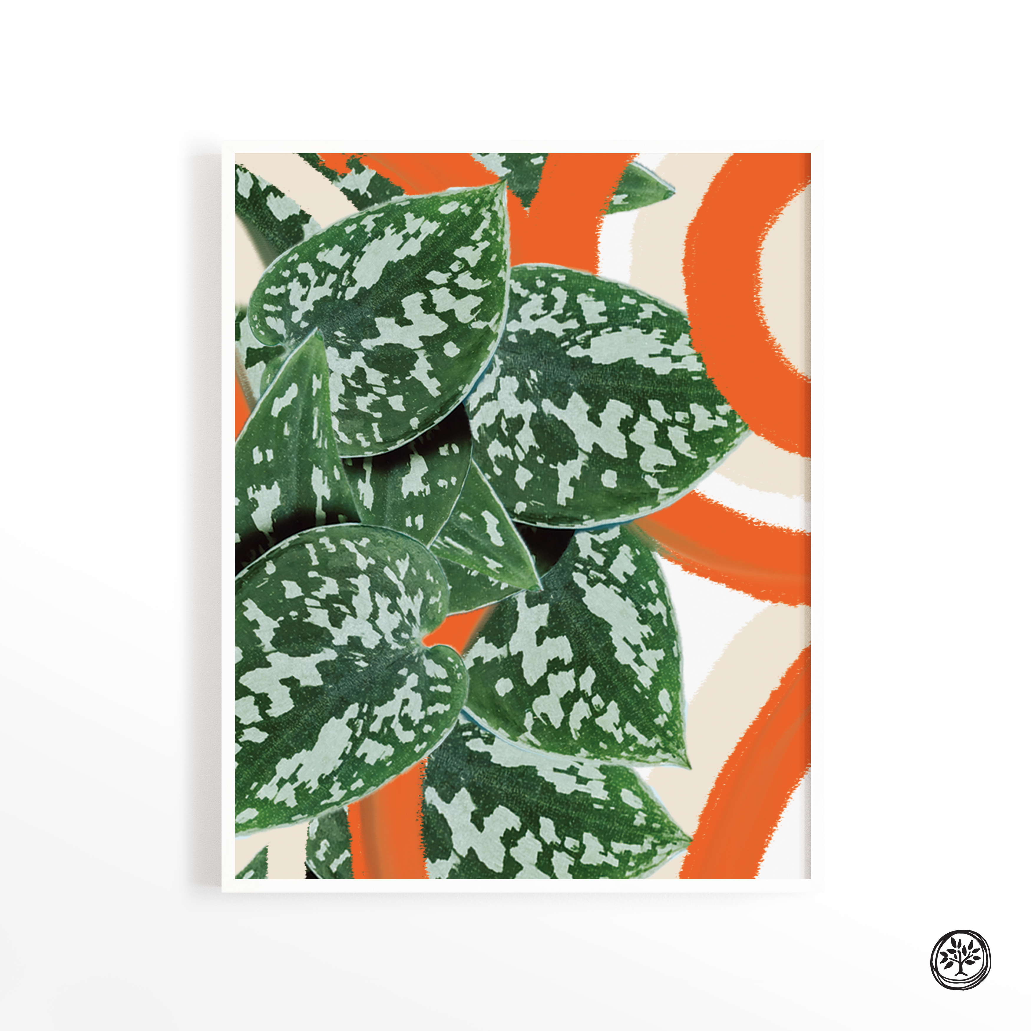 Orange Leaf Print